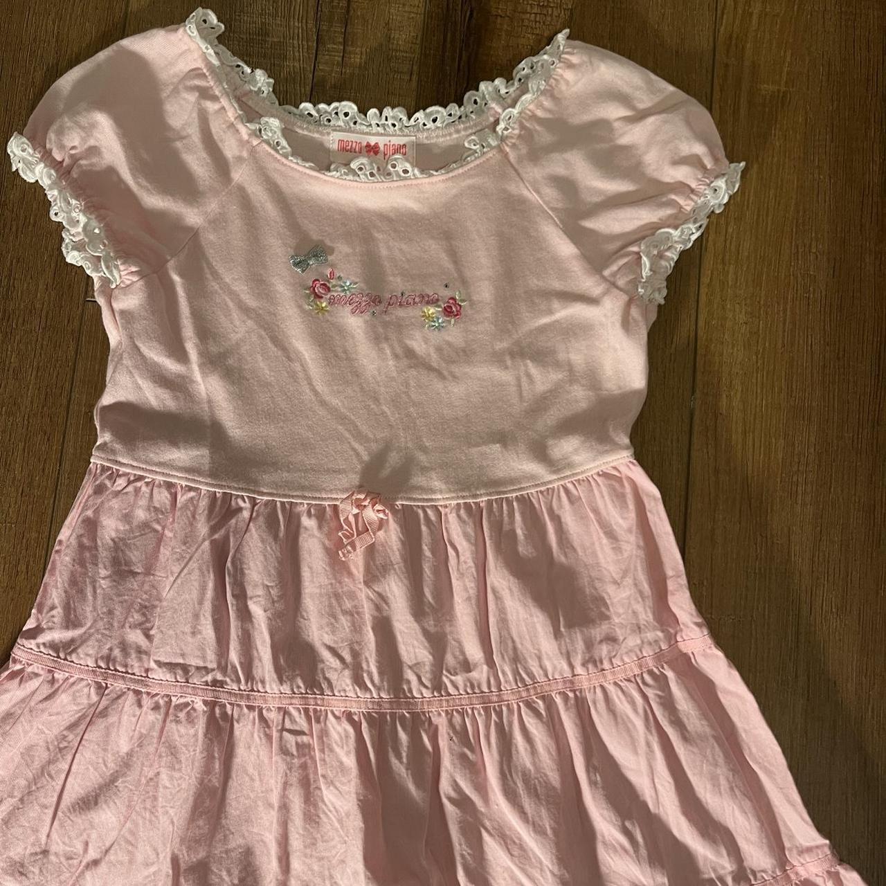 Repop Rare Baby Pink Mezzo Piano Floral Dress Depop