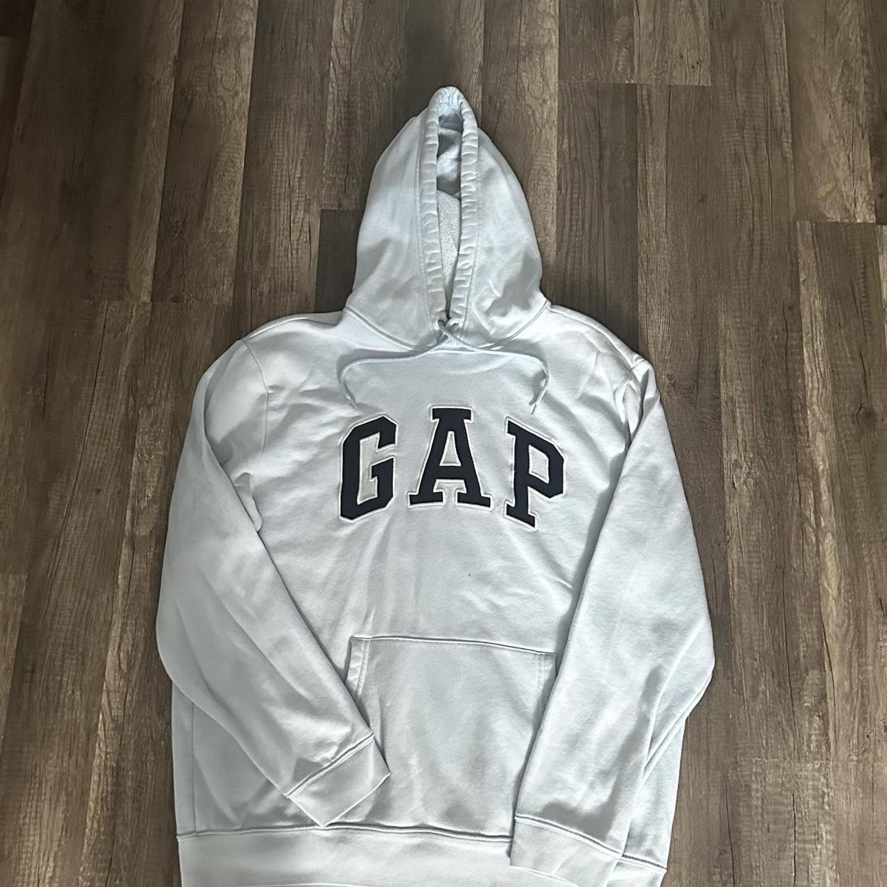 Light Blue Gap Hoodie Size L Some small white stains... - Depop