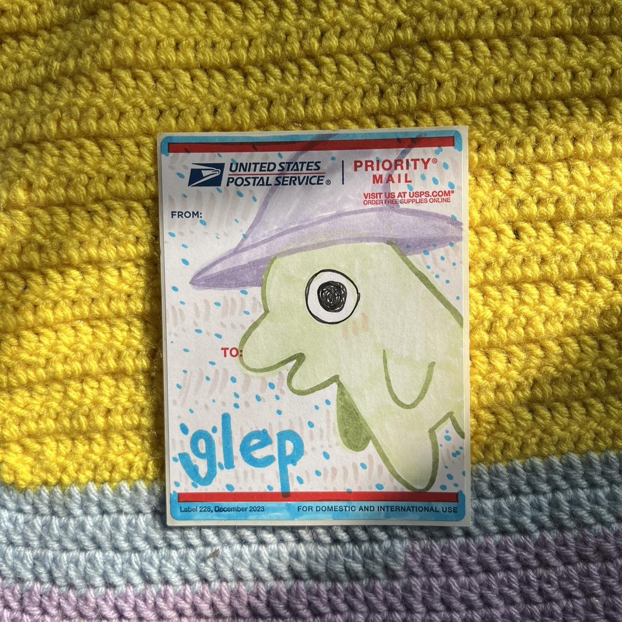 ‘glep.’ smiling friends hand drawn sticker slap by... | Depop