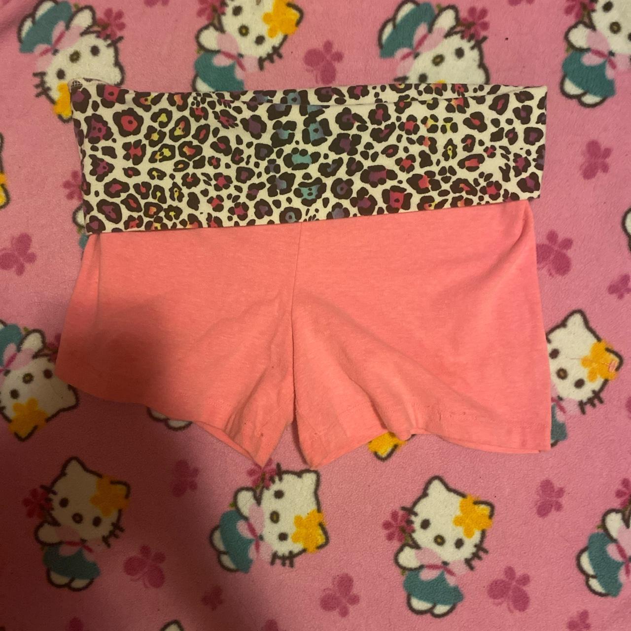 mcbling fold-over shorts w rainbow cheetah print 🌈... - Depop