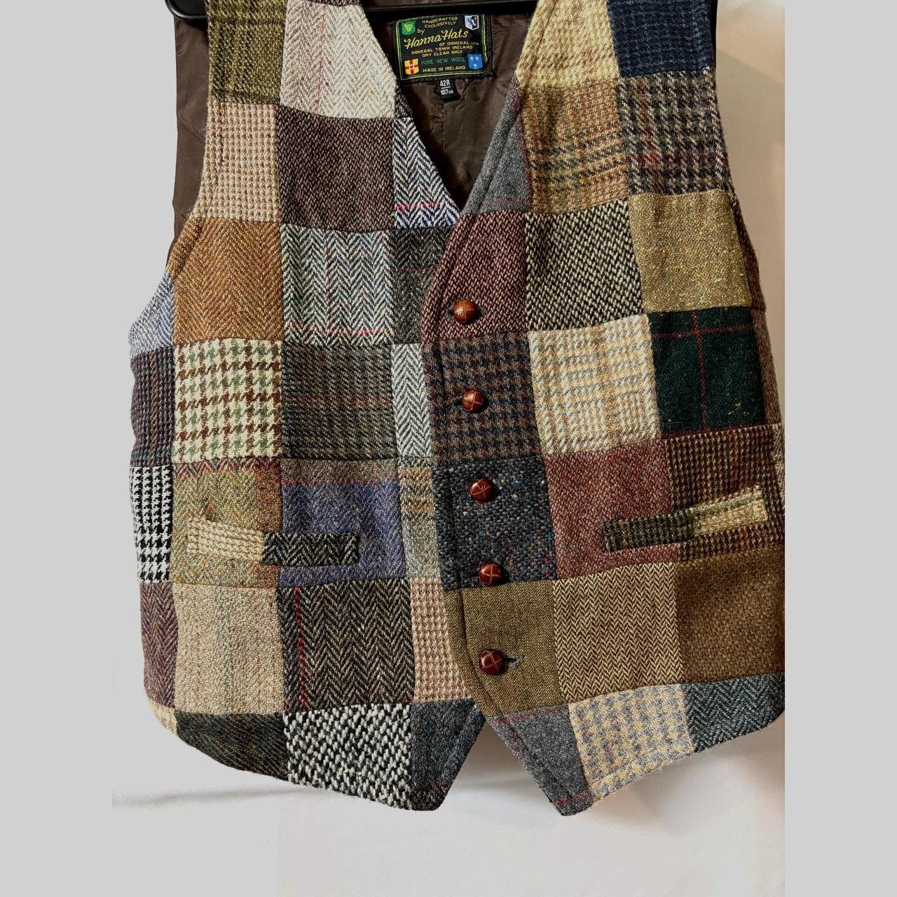 Men's Jacket - Brown - L – Handmade patchwork twe… - image 3