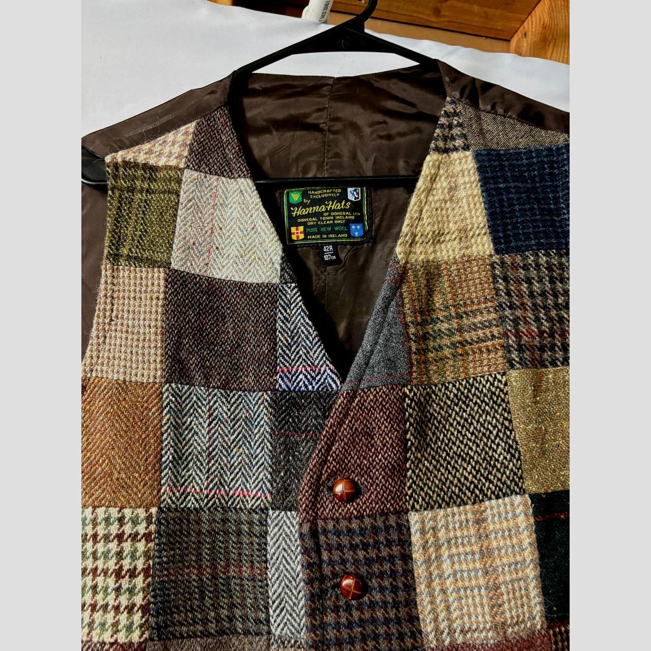 Men's Jacket - Brown - L – Handmade patchwork twe… - image 2