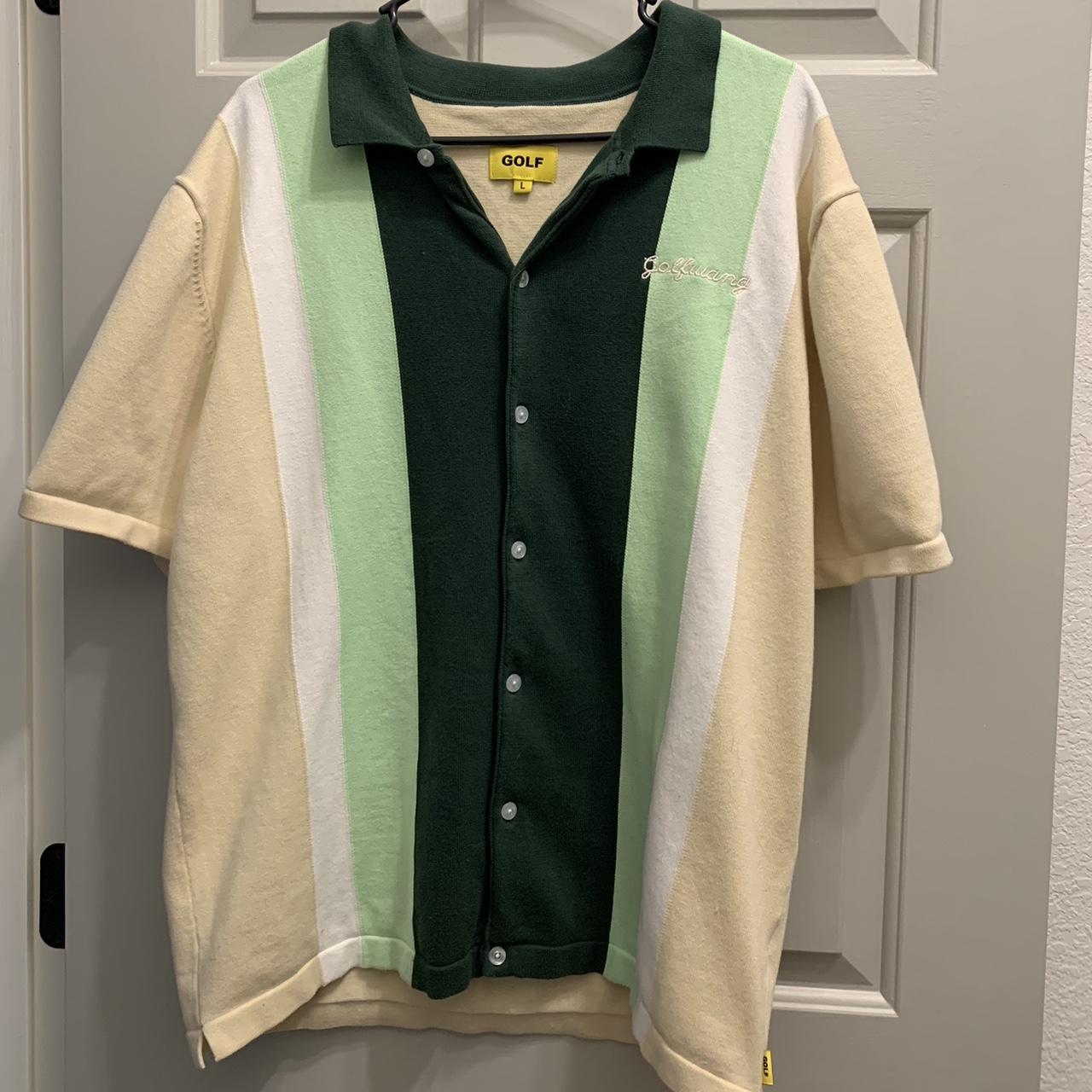 Golf Wang Men's Cream and Green Shirt | Depop