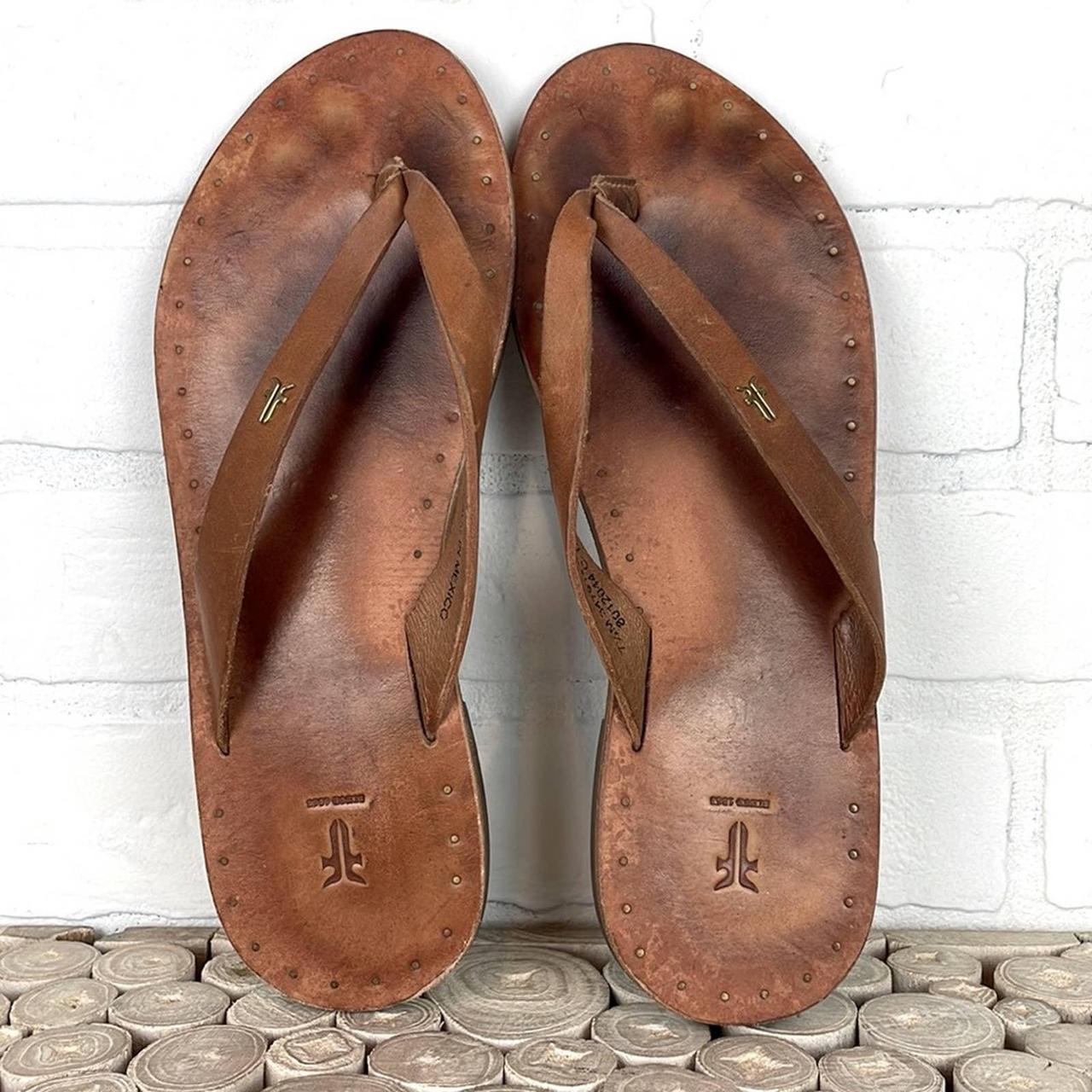 Frye Azalea Brown Leather Flip Flops In A Size Depop 