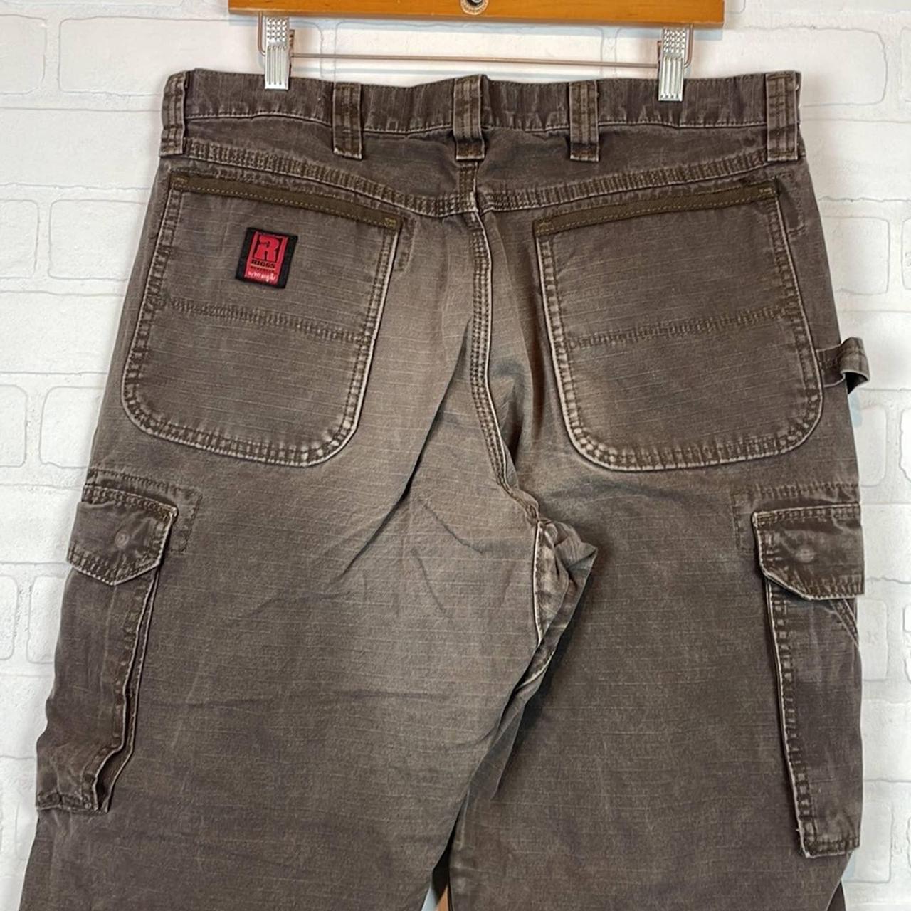 Wrangler Rip-Stop Dark Brown Relaxed Fit Streetwear... - Depop