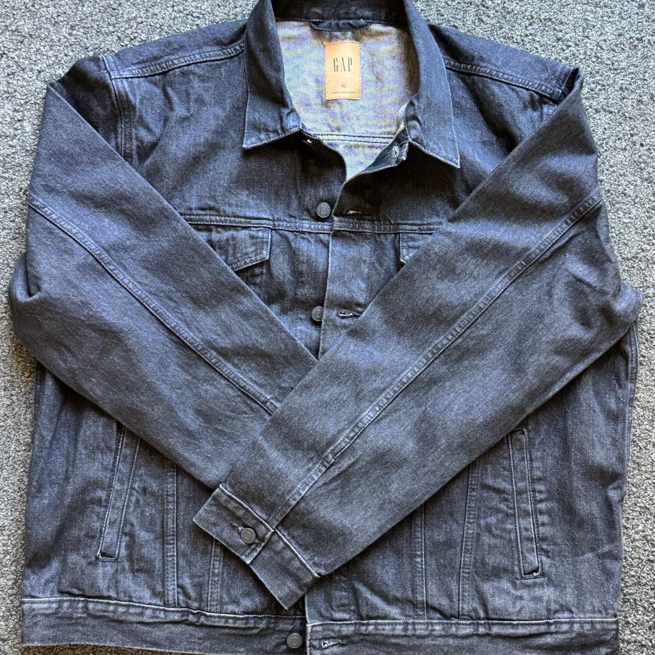 Gap Black Denim Jacket. Is a size XL and fits pretty... - Depop