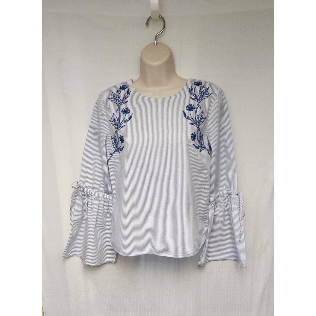 Dizzy Lizzy Women's Blue and White Blouse (2)