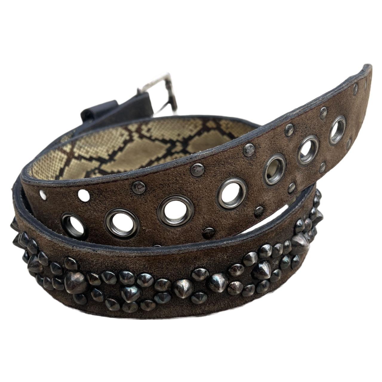 Kmrii Studs Design Leather Belt Black 30