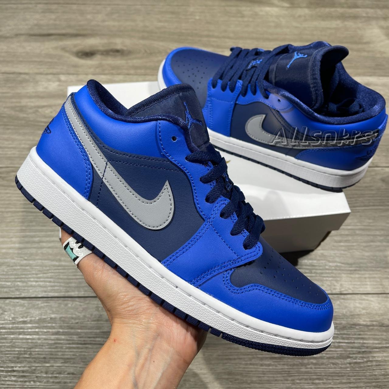 Air Jordan 1 Low Blue Grey Women’s size 8,... - Depop