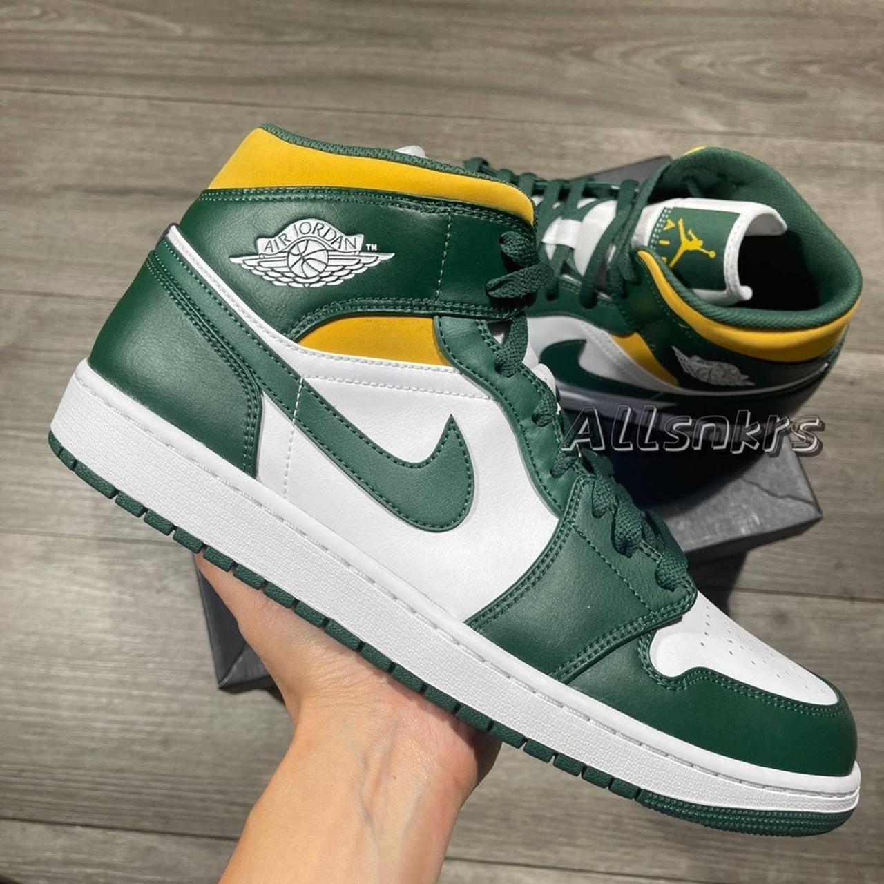 靴 NIKE AIR JORDAN 1 MID Green 28cm US10 Air Jordan 1 Mid “Green Toe” - Men's Size 10 | eBay