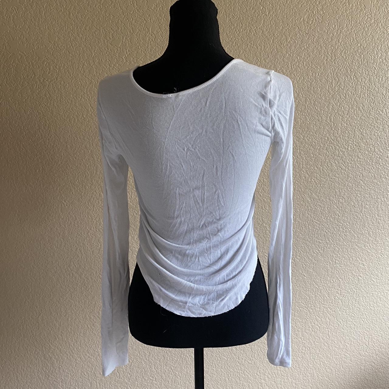 White y2k knit long sleeve top lace tank is Not... - Depop