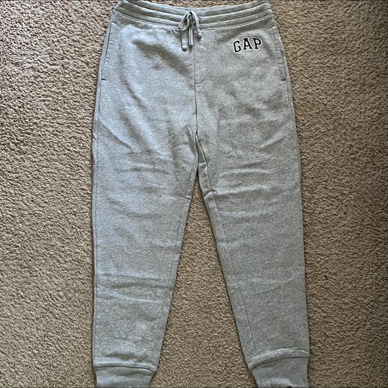 Gap grey sweatpants. Size M. Cuffed bottoms and... - Depop