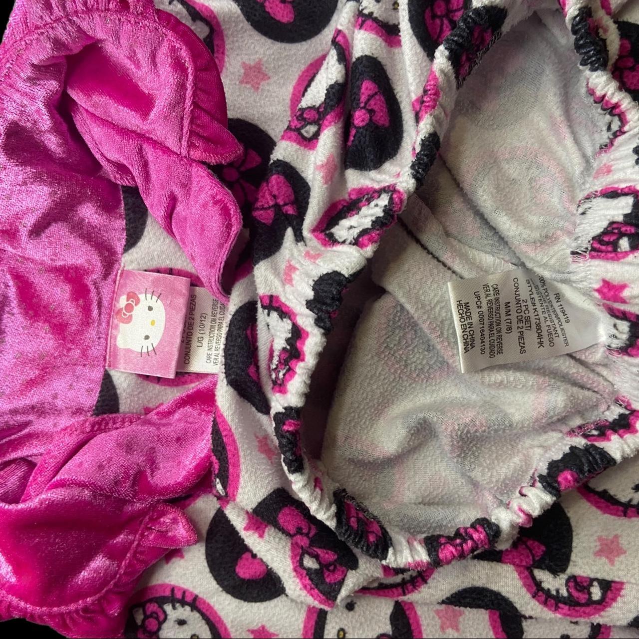 HELLO KITTY SANRIO Y2K girls pink white + black PJ... - Depop