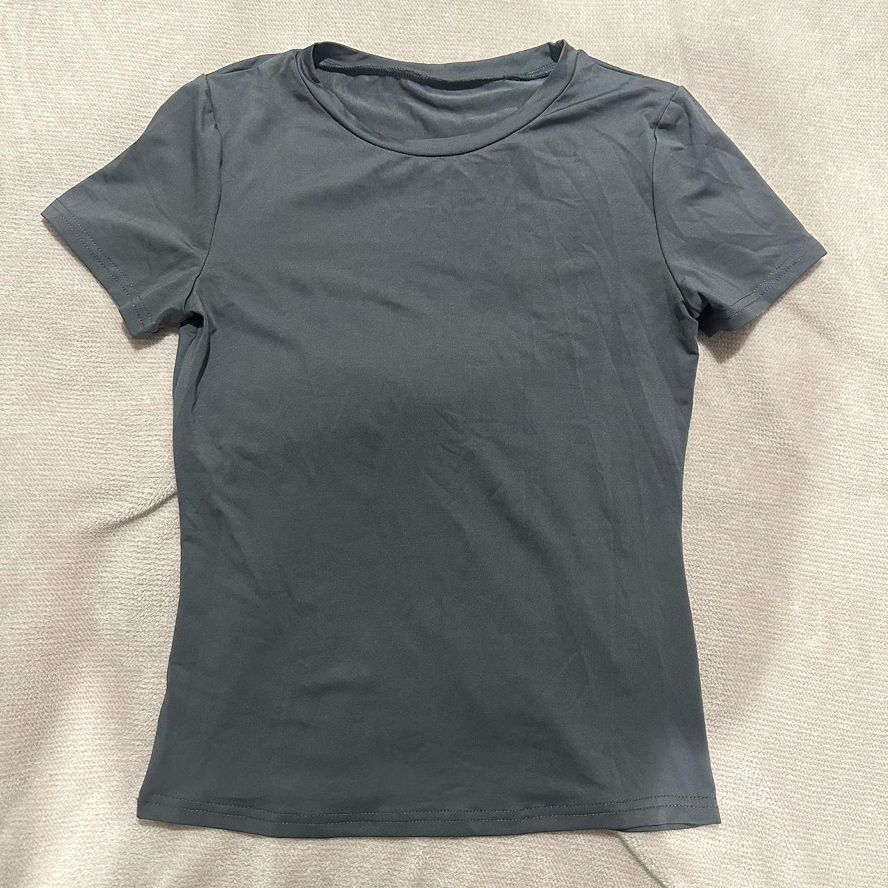 dark grey charcoal silky soft short sleeve tshirt... - Depop