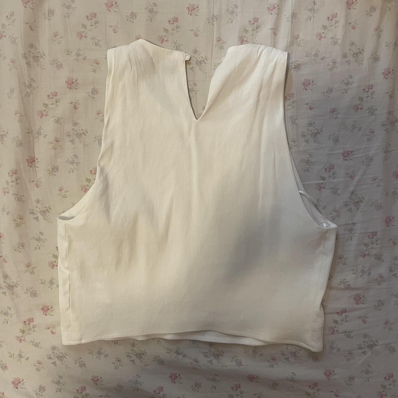 Zara Women's White Blouse | Depop