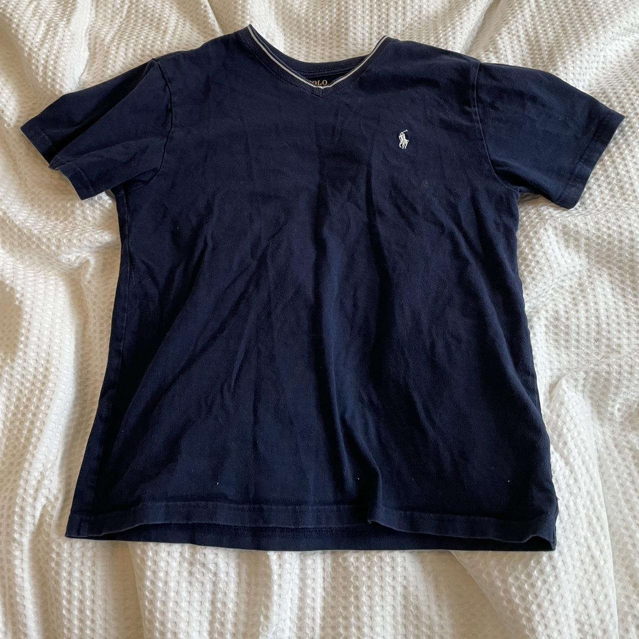 Polo Ralph Lauren Women's Navy and White Shirt | Depop