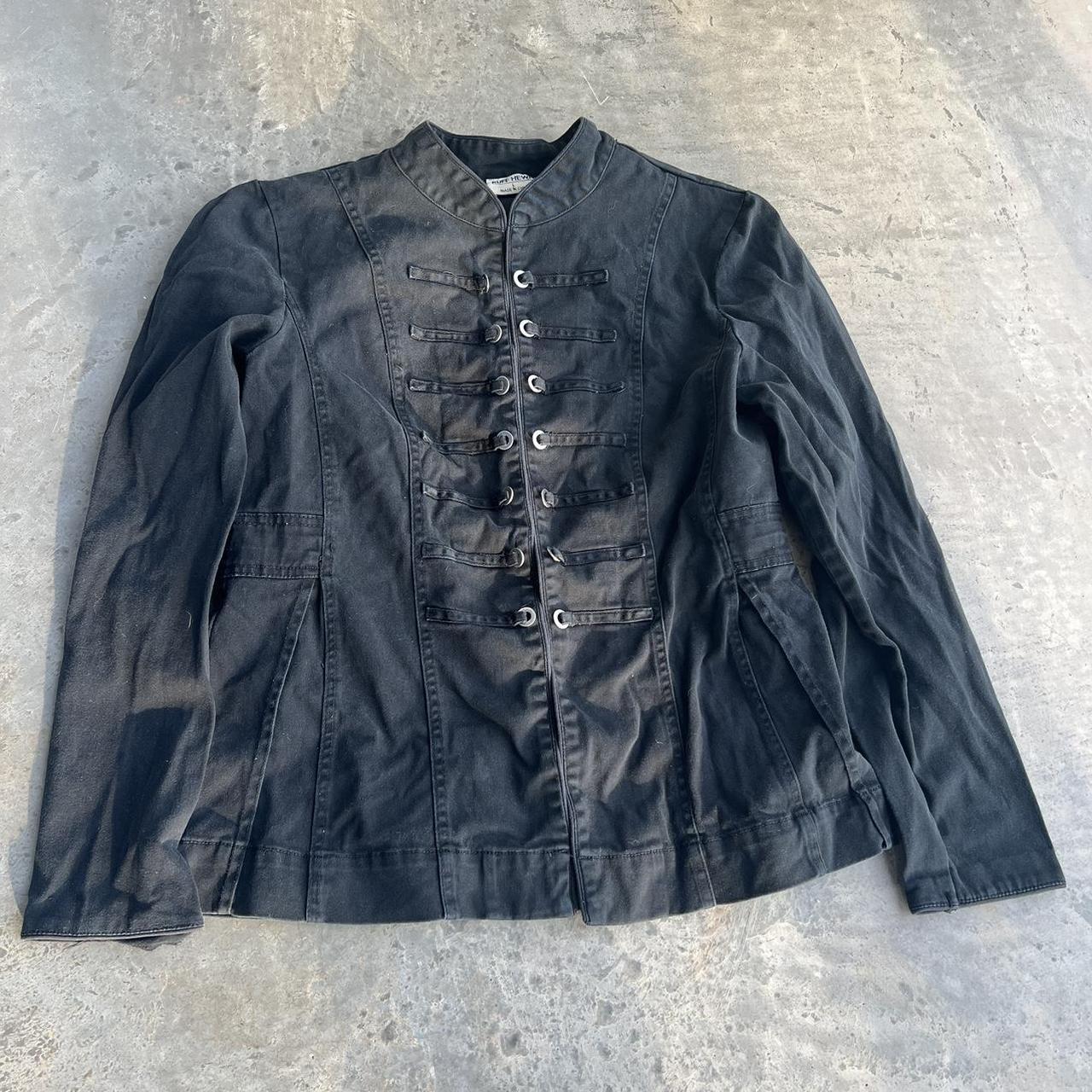 Y2K Sematary Jacket Vintage Grunge Button-Up Black... - Depop