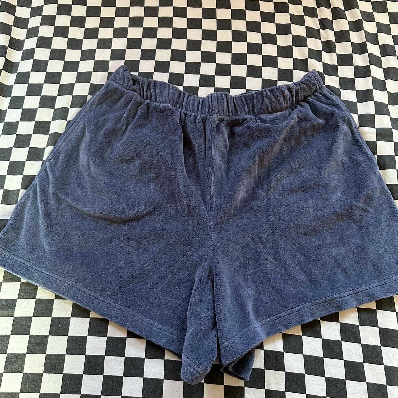 aerie blue terry cloth high waisted shorts. super... - Depop