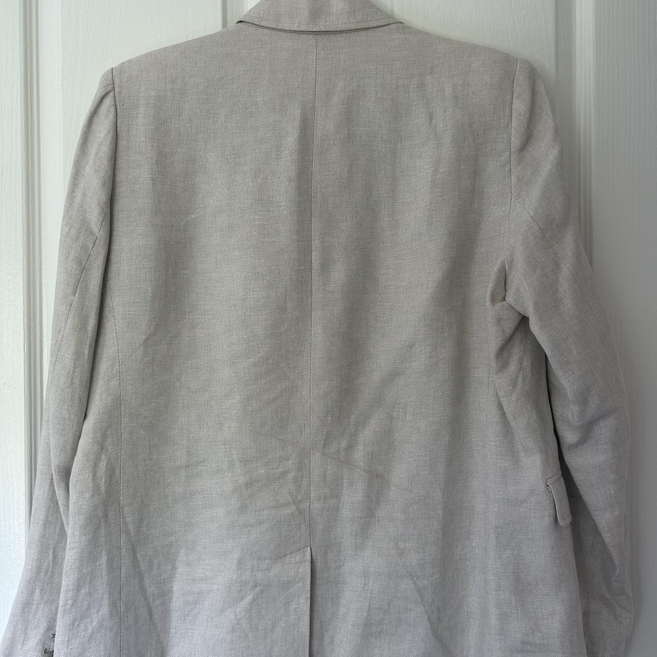 David Jones Linen Natural Blazer Size 10 Depop