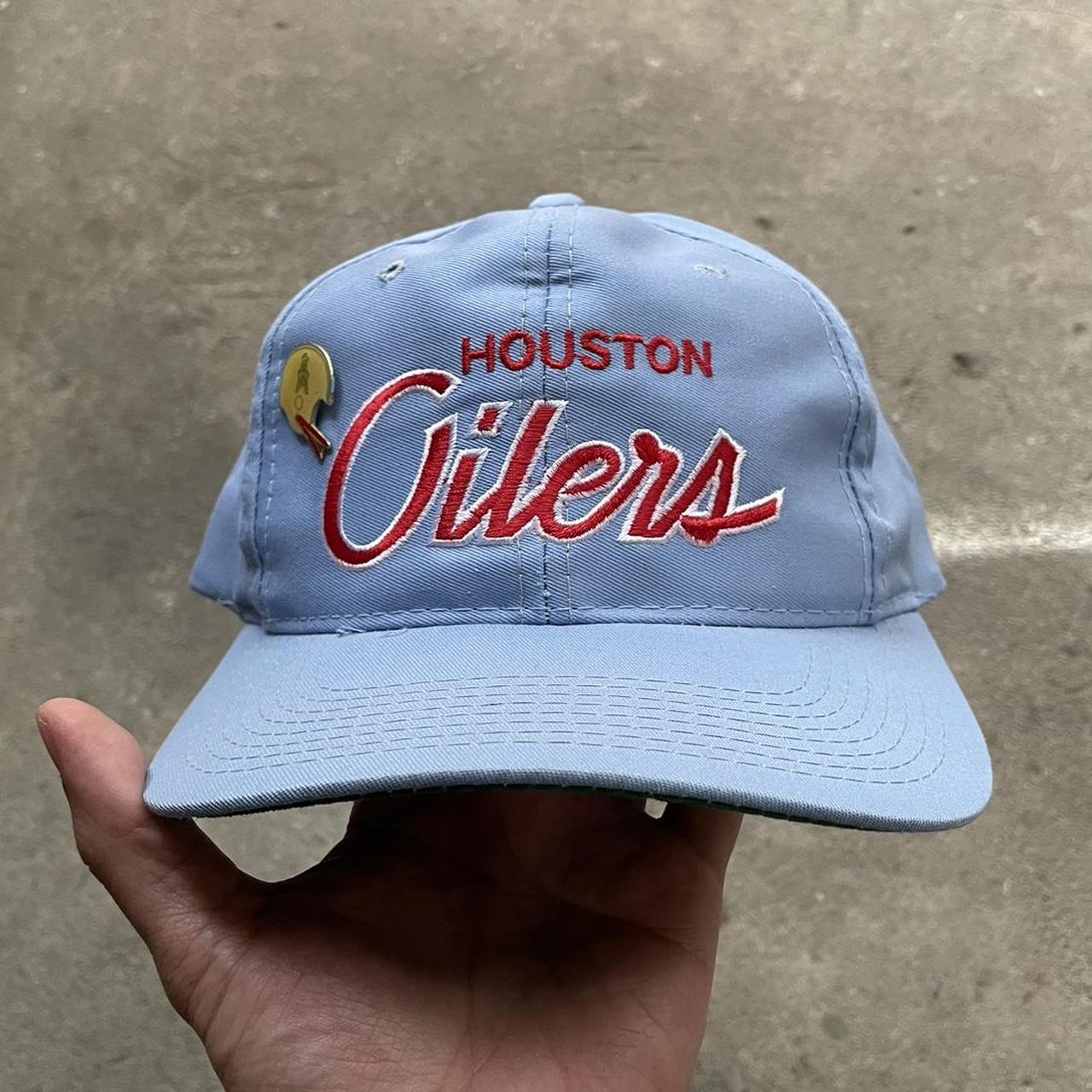 HOUSTON OILERS TRUCKER Script Vintage Snapback Hat Cap Vintage 