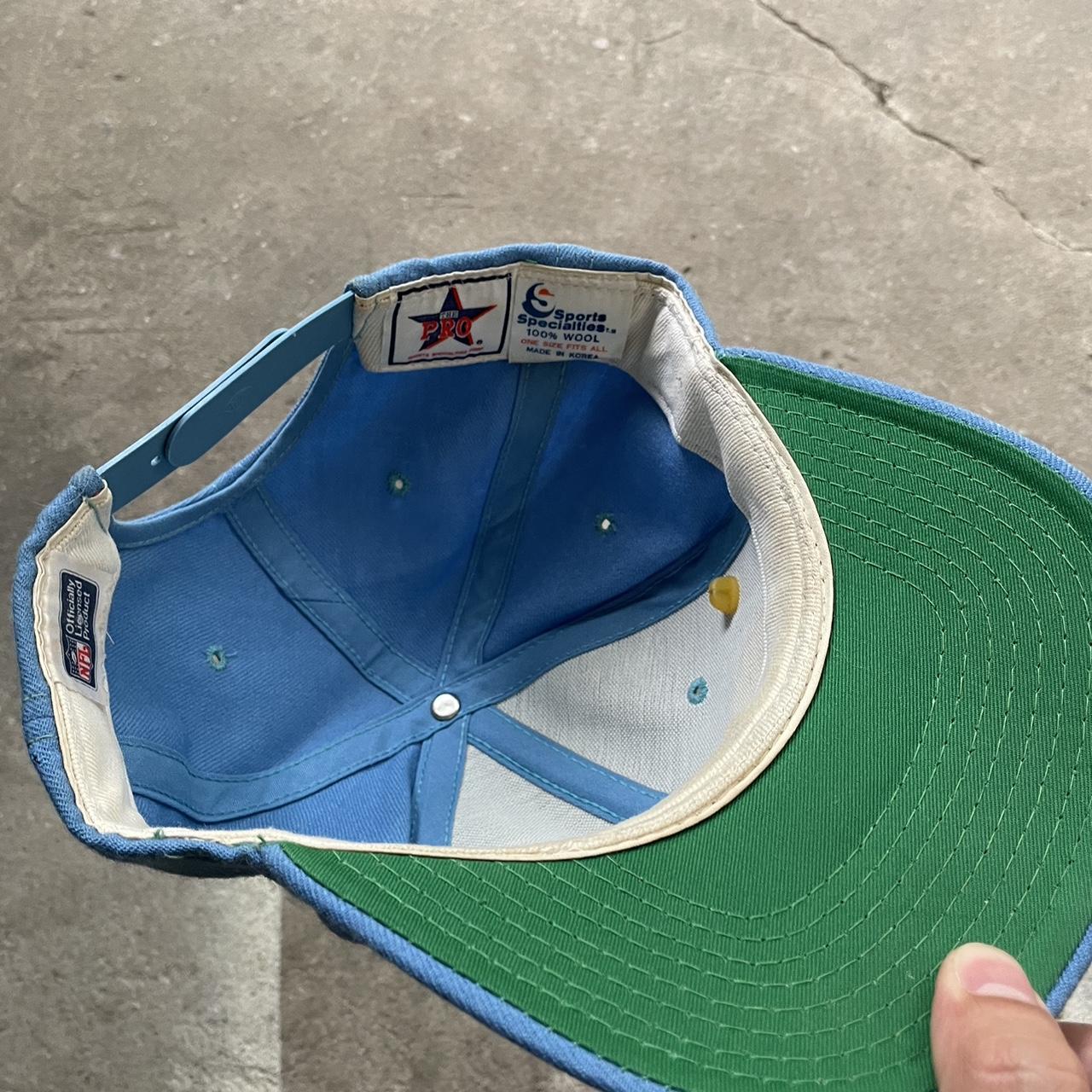 Vintage Houston Oilers Leather Strapback Hat - Depop