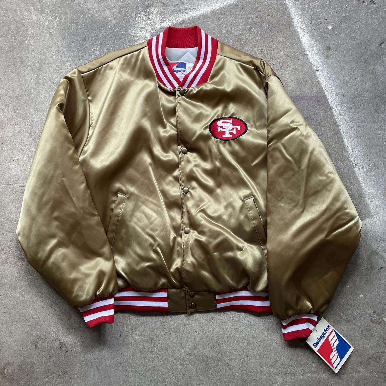 Vintage San Francisco 49ers Gold Satin Jacket Men’s L Very Nice Swingster