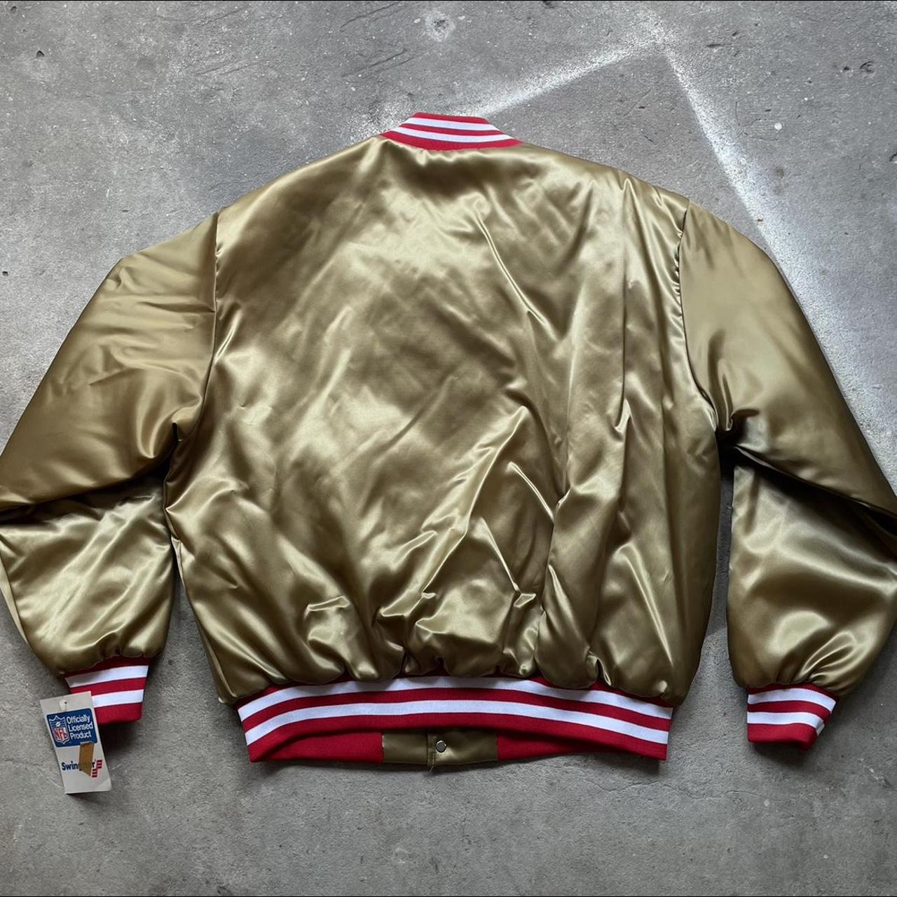 Vintage Swingster 49ers Satin Jacket, DEADSTOCK XL, - Depop