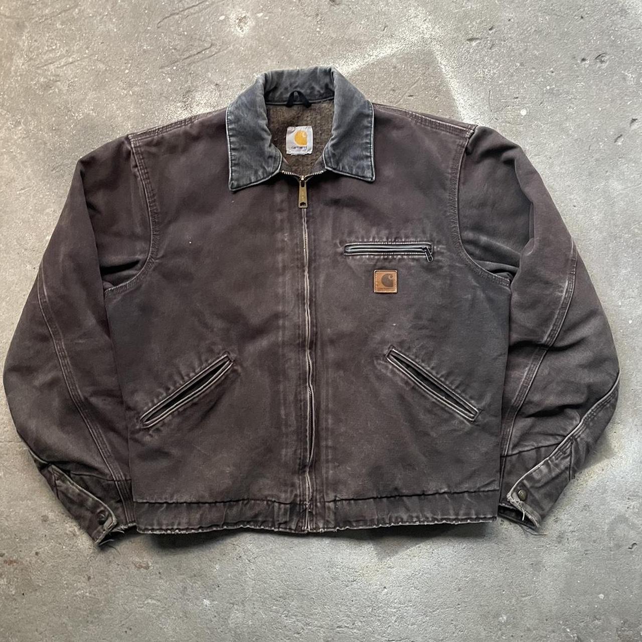 Vintage carhartt detroit brown jacket Small, 21x23... - Depop