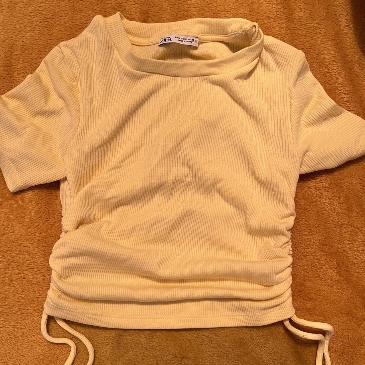 Zara yellow ribbed crop top Worn once Size S Depop