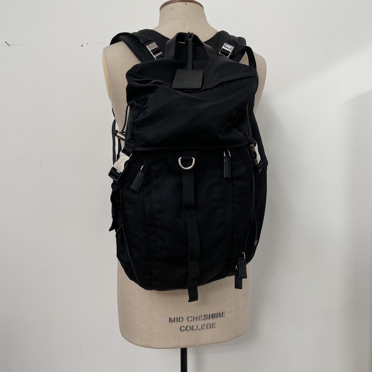 Prada nylon backpack black Length : 38cm Width :... - Depop