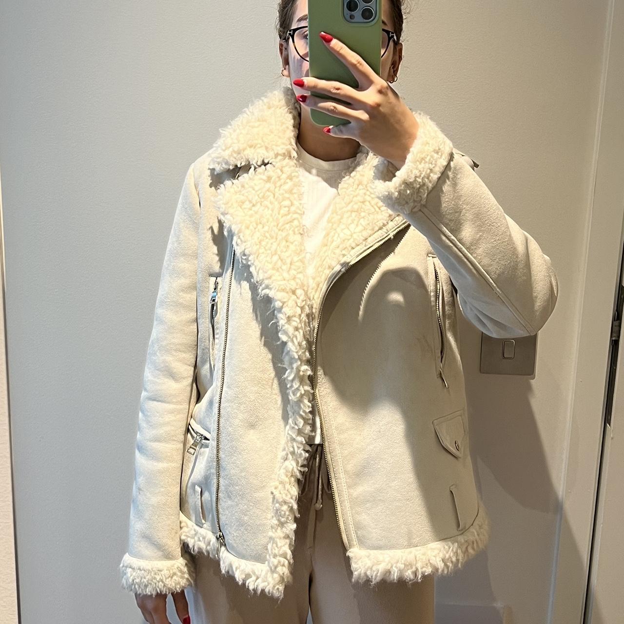 Zara Cream Aviator Jacket Forever 21 Pearl Jean Jacket BOOMILK
