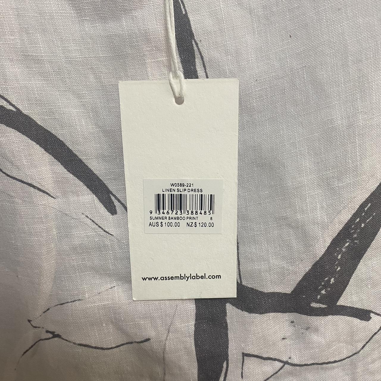 Assembly label linen slip dress in bamboo print size... - Depop