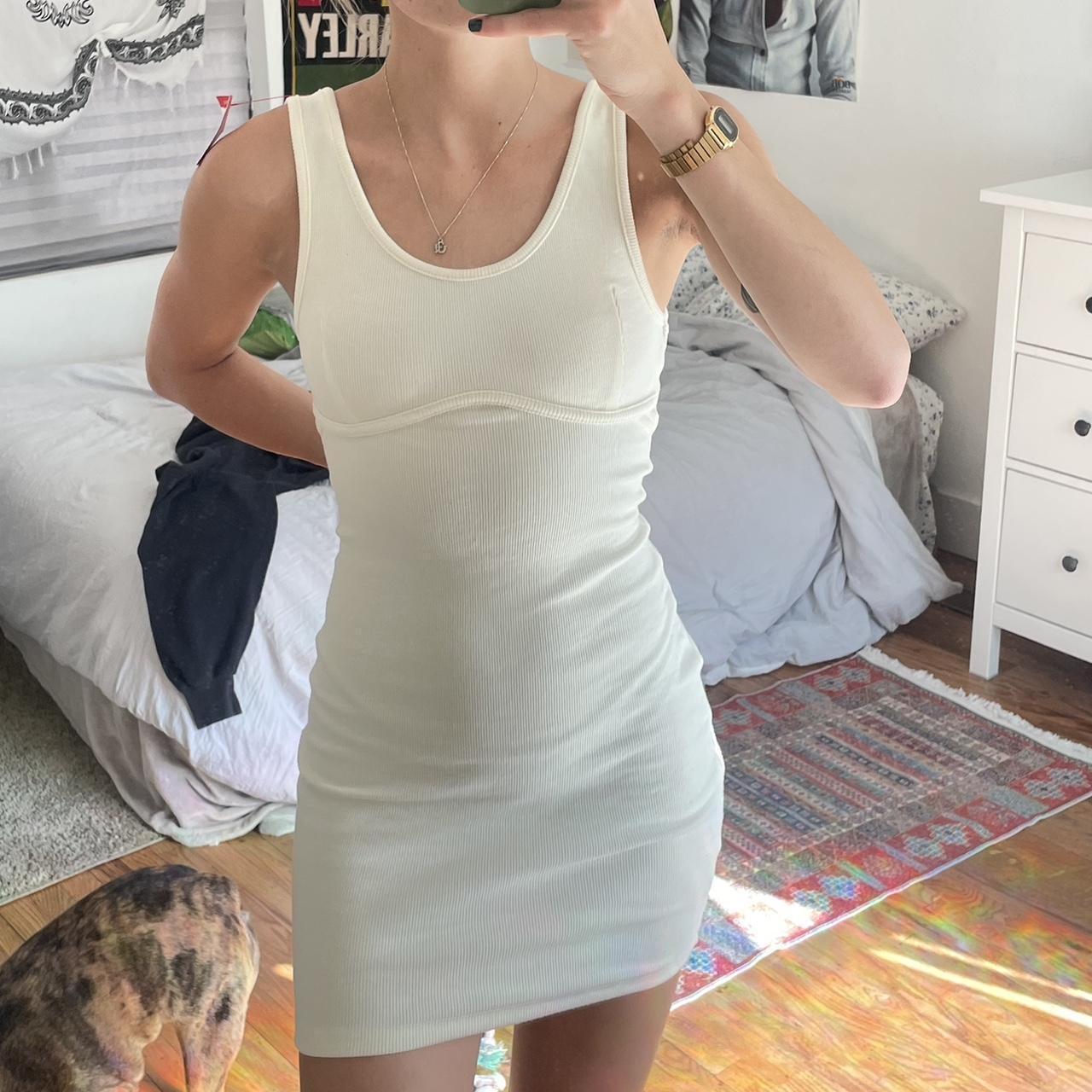 signature 8 cream body con dress. size small. for... Depop