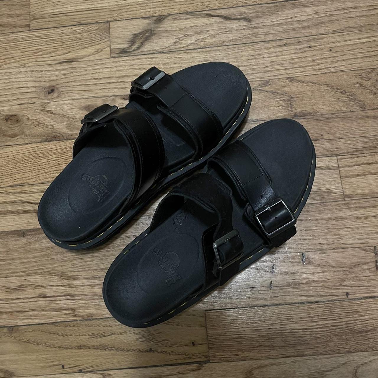 dr. marten black sandals. size 8, worn only once.... - Depop