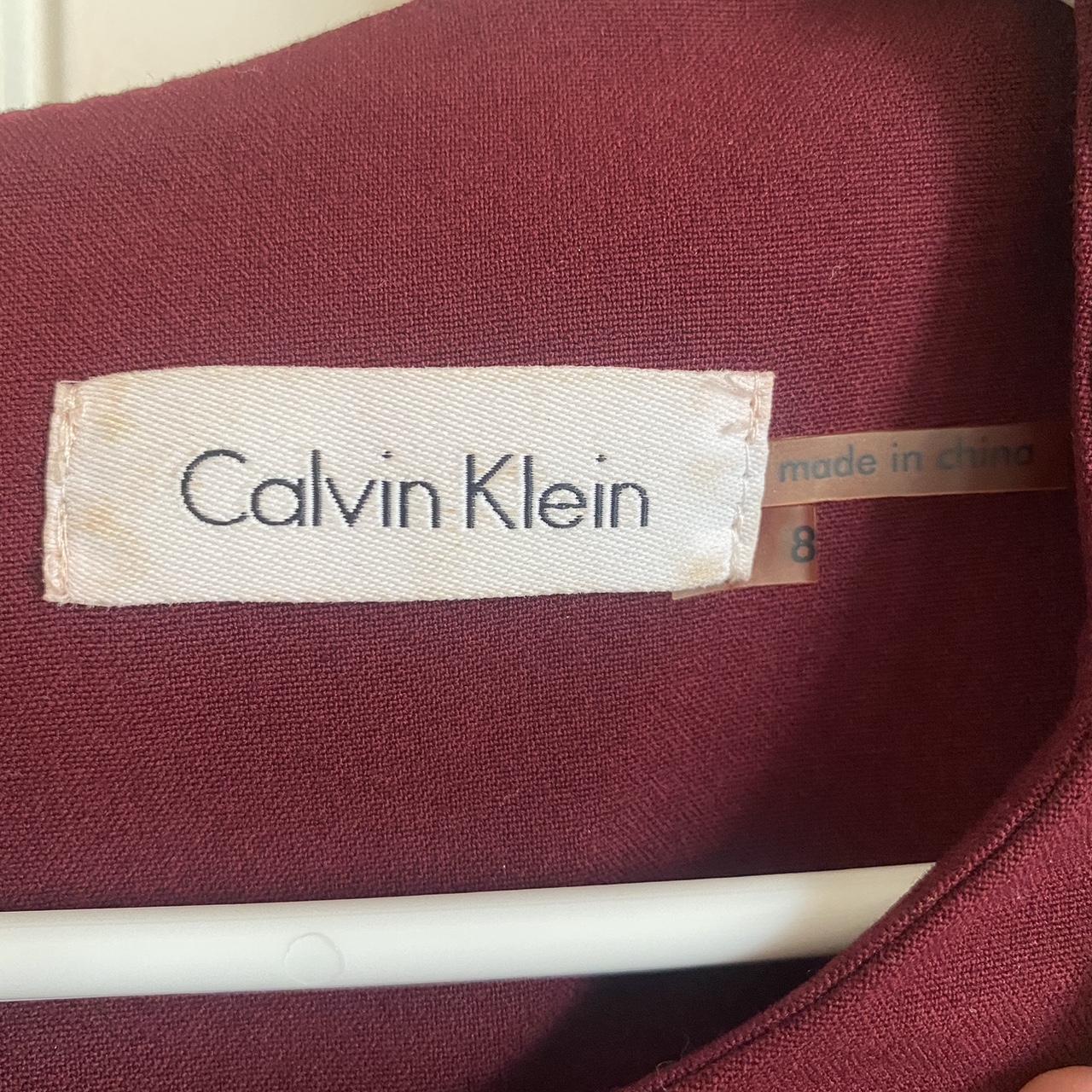 Calvin Klein Women's Burgundy Dress | Depop