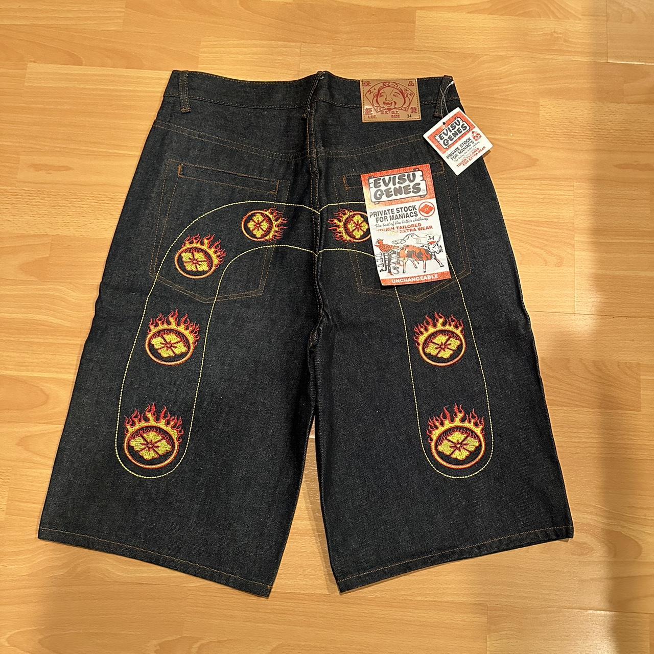 BRAND NEW FIRE 🔥 EVISU JORTS OPEN TO OFFERS AND... - Depop