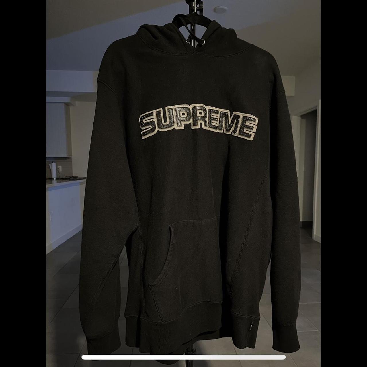 Supreme Perforated Leather hooded sweatshirt