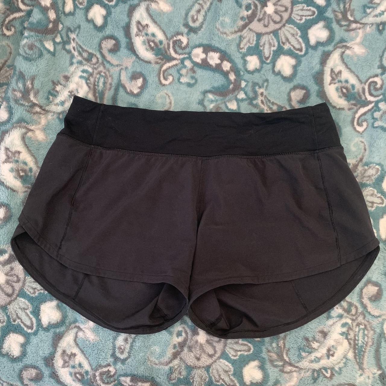 black Lululemon size 6 speed up shorts, 4” inseam - Depop
