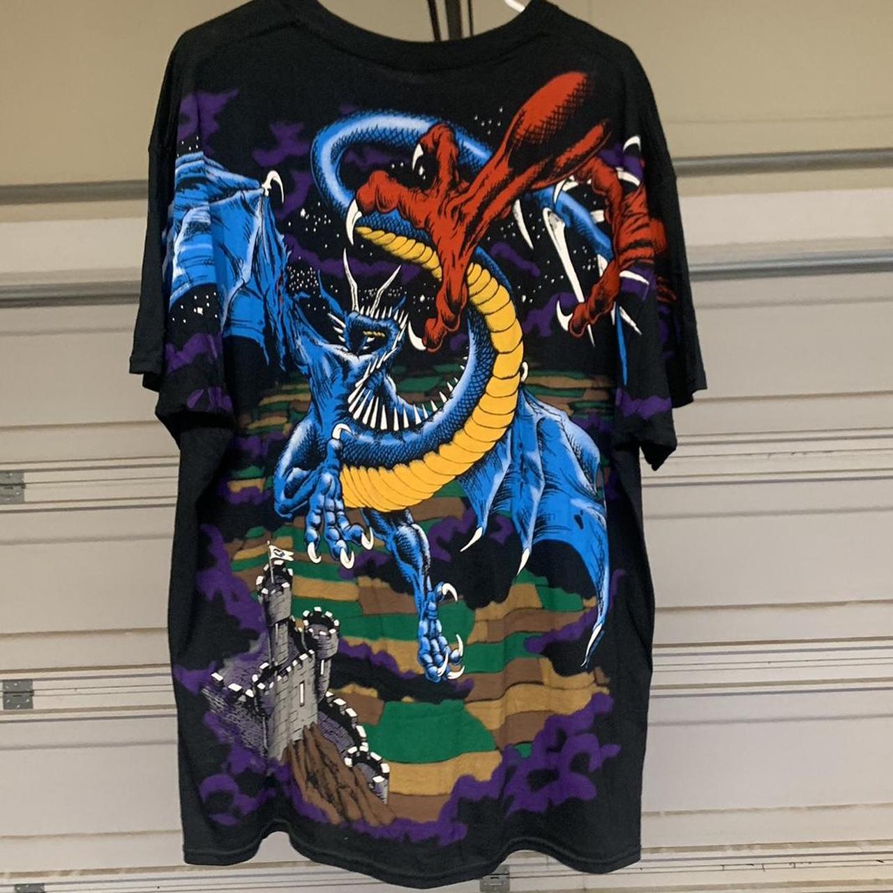 liquid blue Women's Black and Purple T-shirt (2)