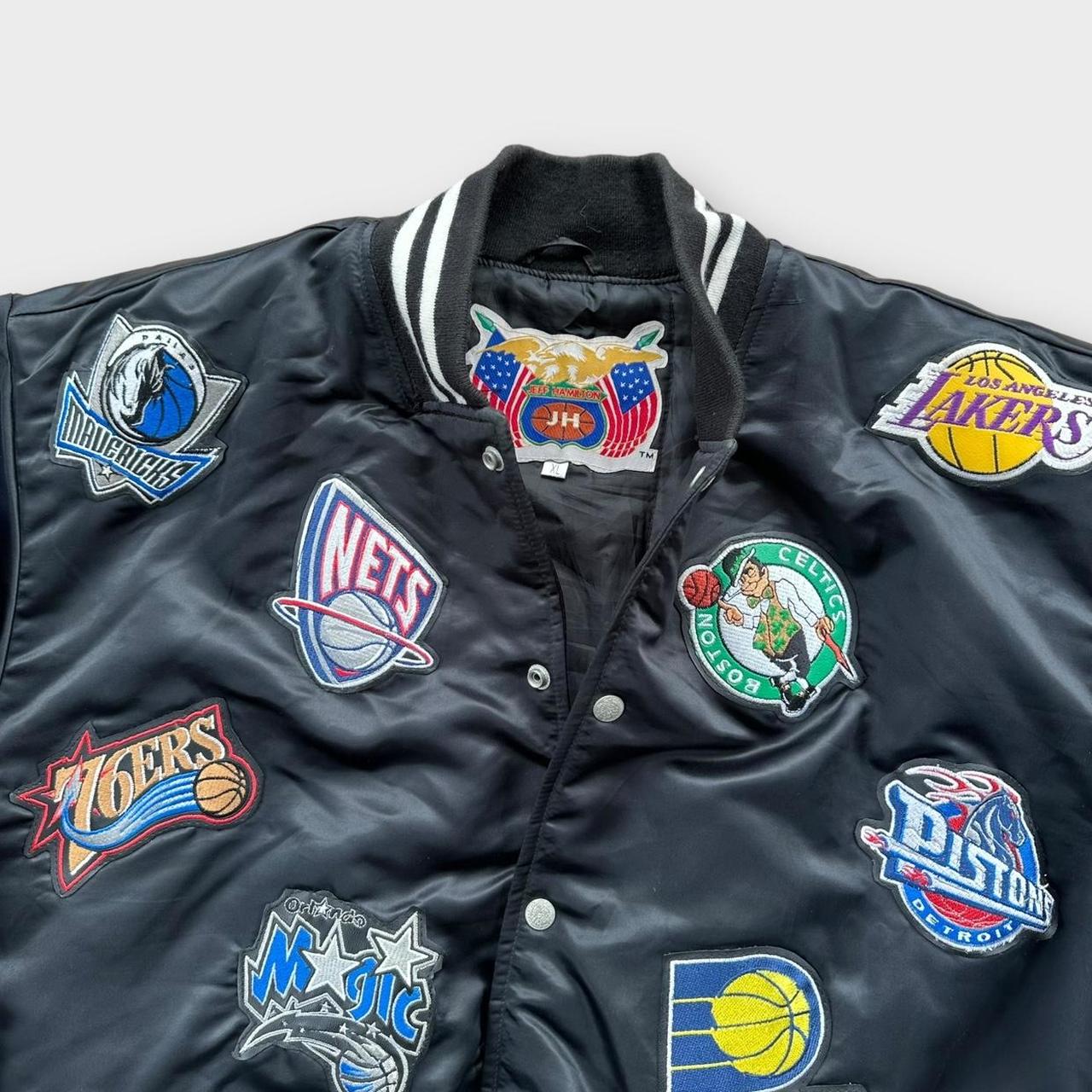 Vintage Jeff Hamilton NBA patch jacket - XL 2000s | Depop Vintage Jeff Hamilton NBA patch jacket - XL 2000s | Depop