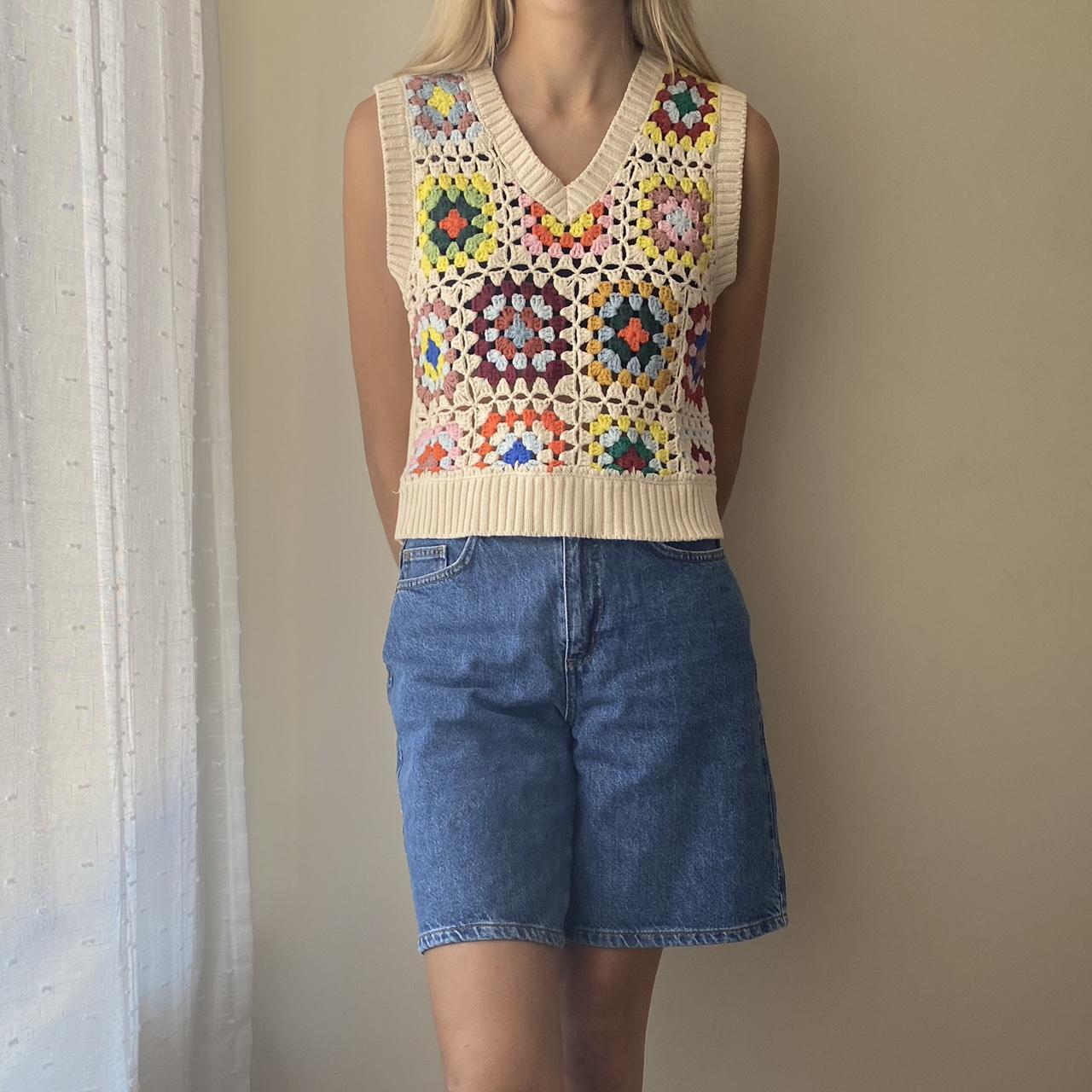 Ghanda Crochet Vest AU Size 8/10 Only worn once,... Depop