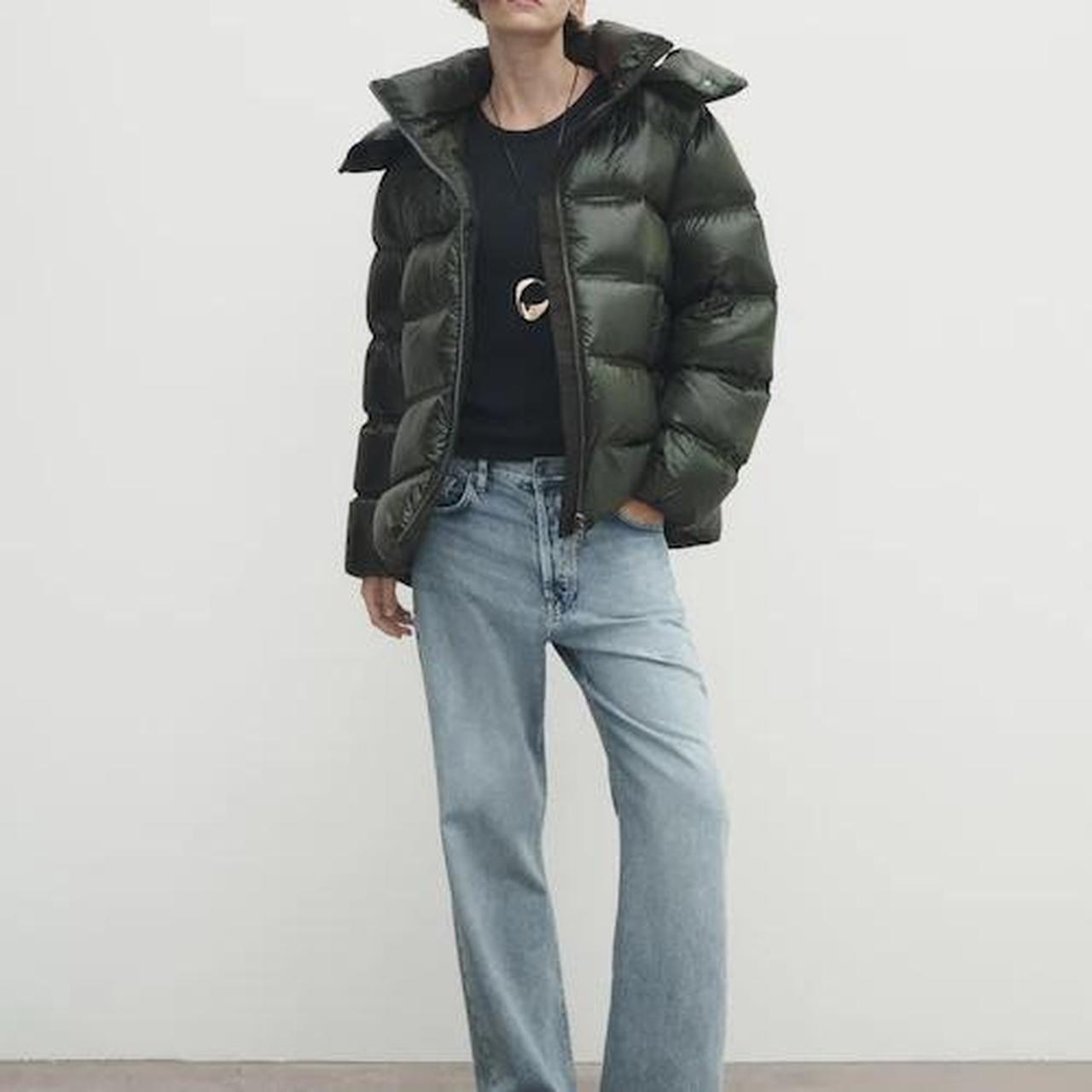 Massimo Dutti Green Puffer Jacket