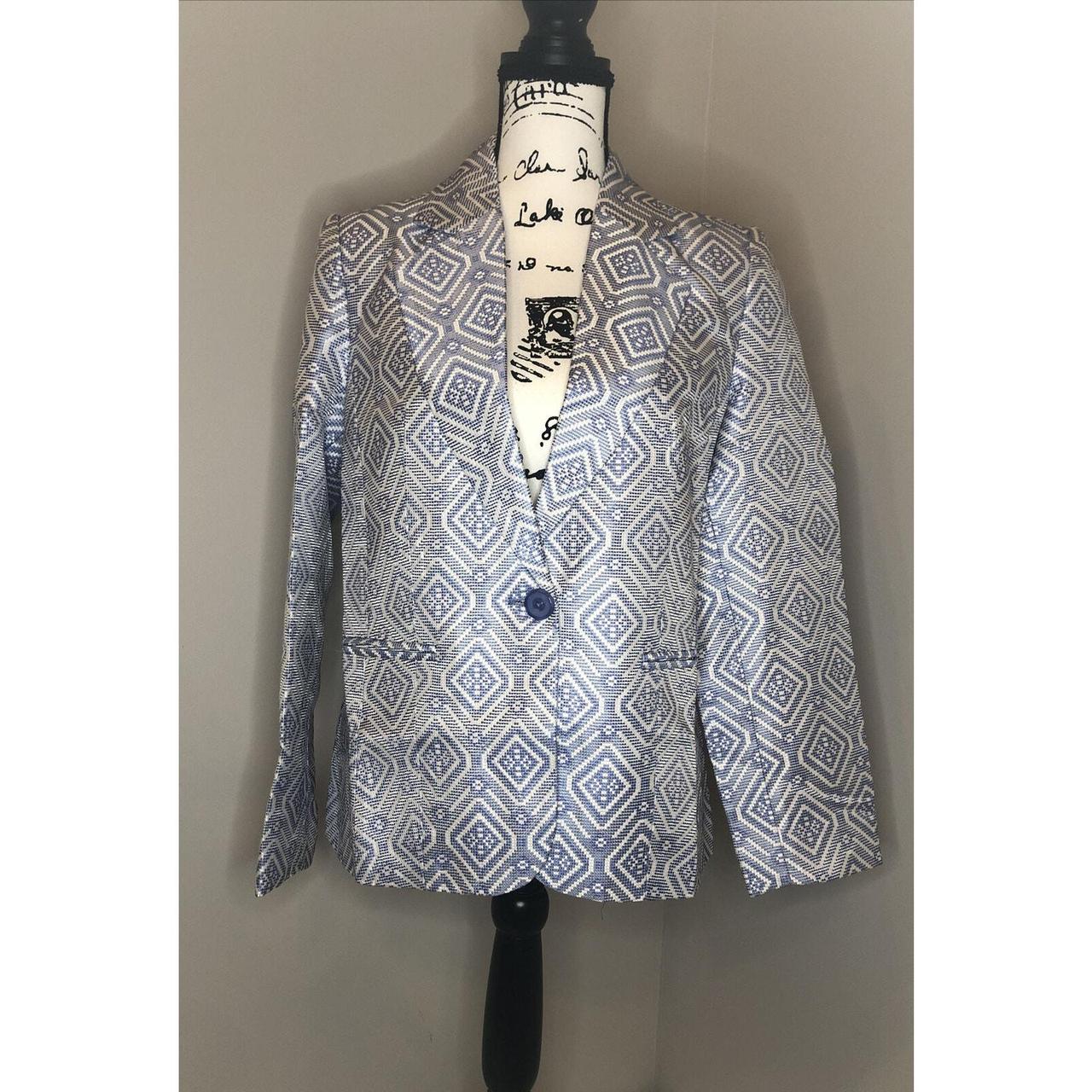 NEW Appleseeds Blazer Womens 10 Blue White Suit. Depop