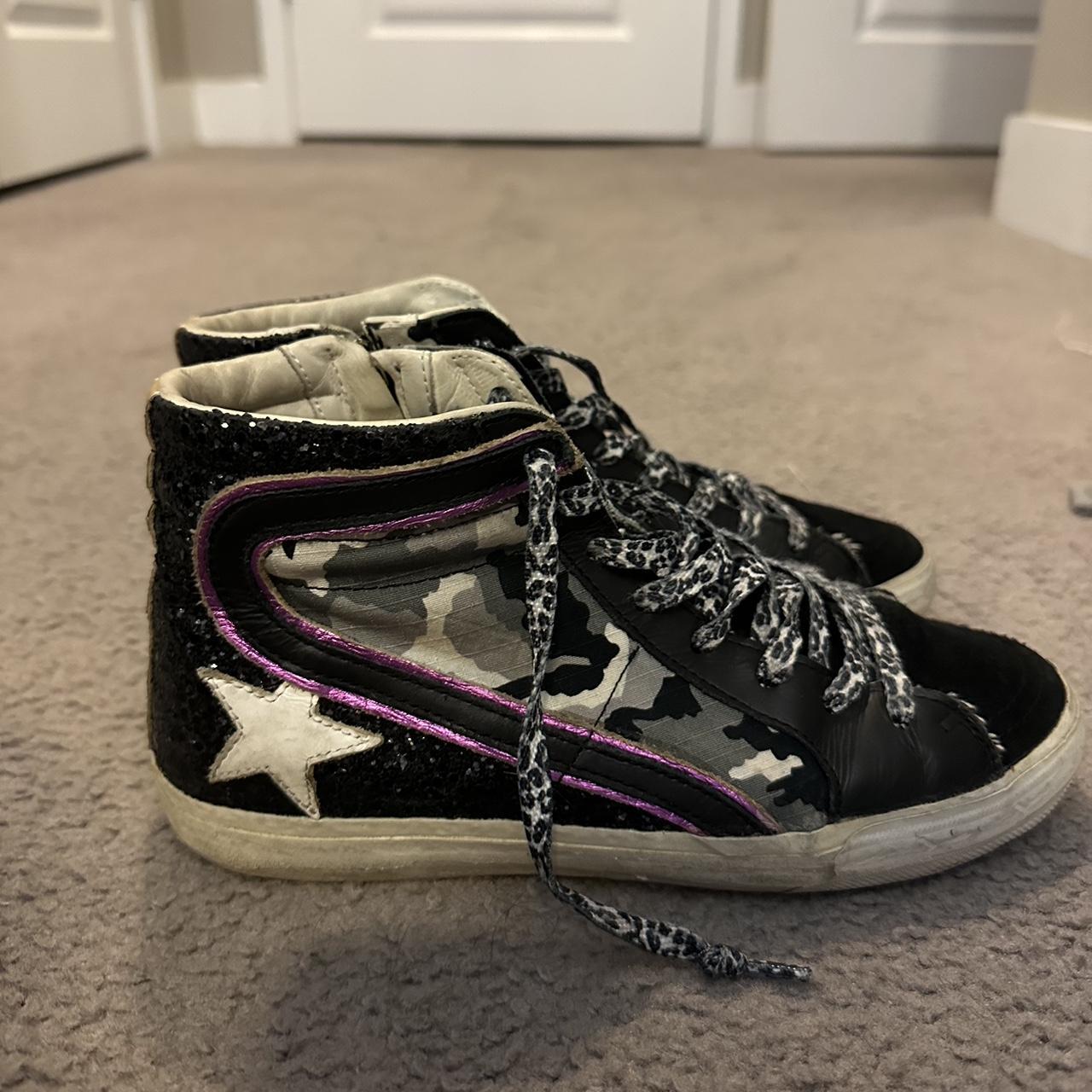 High Top Golden Goose Leopard Slide Athletic Shoes Golden Goose