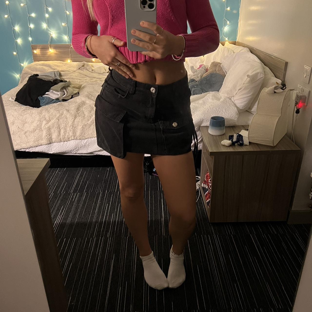 Black Bershka Mini skirt - Depop