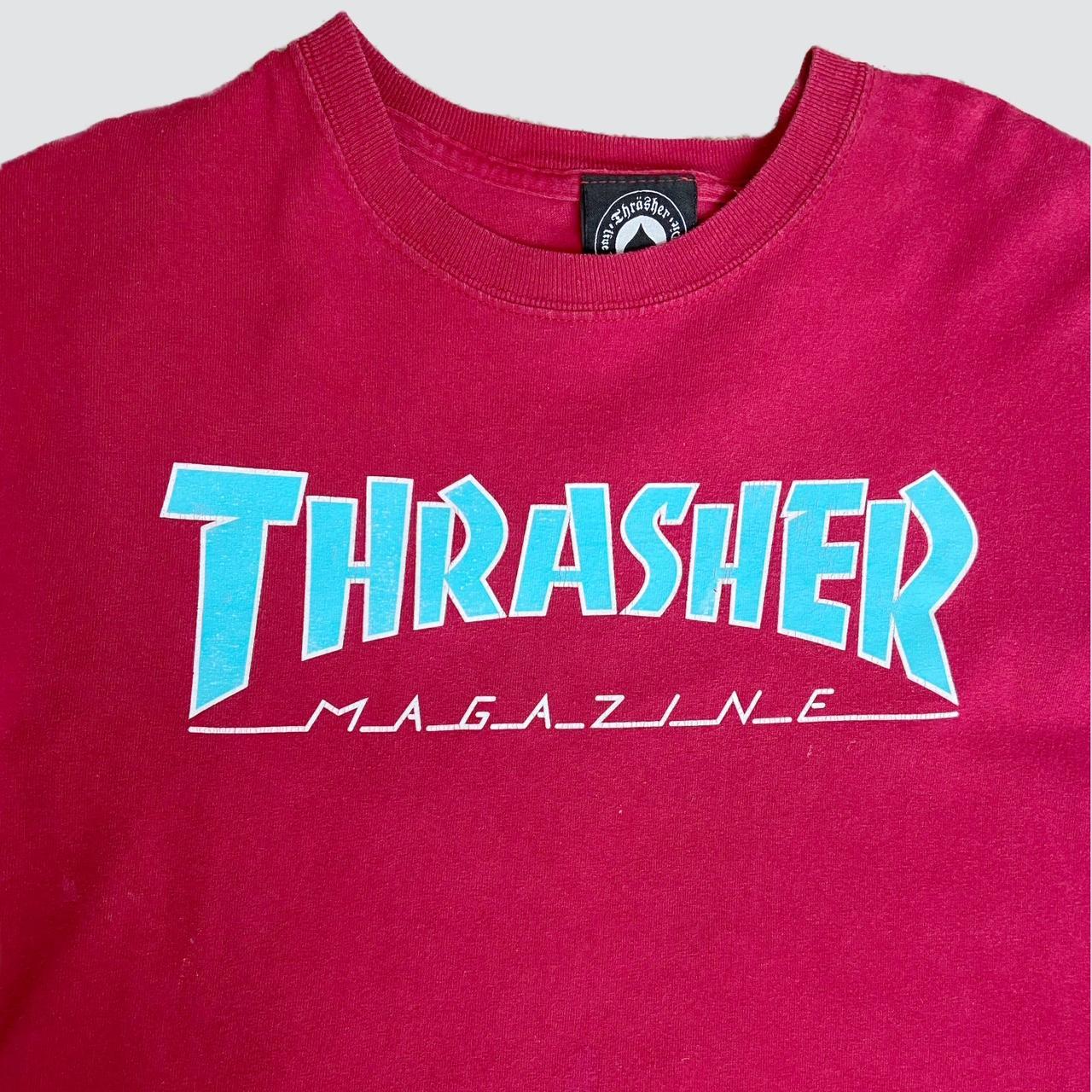 Red and sale blue thrasher shirt