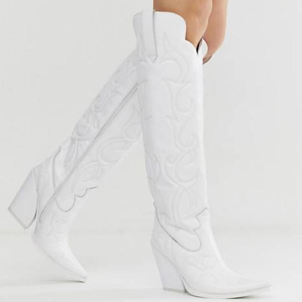 Jeffrey Campbell AMIGOS White Thigh High Cowboy. Depop