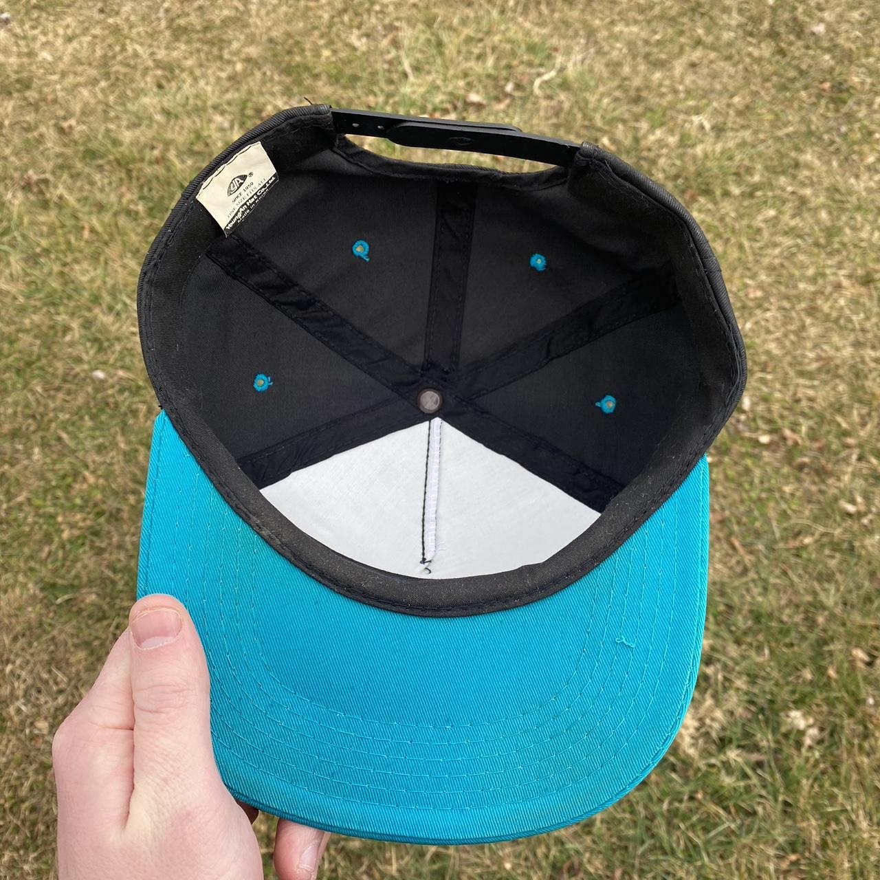 American Vintage Men's Black and Blue Hat | Depop