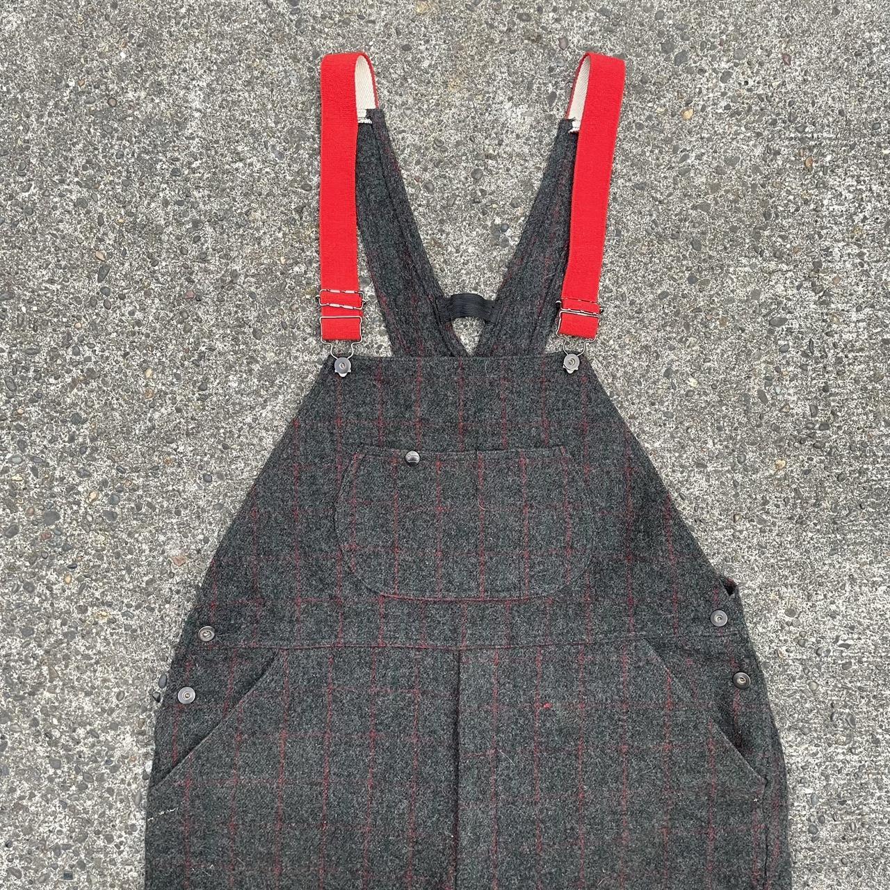 Vintage 1994 WoolRich Wool Bib Men Overalls Gray,...