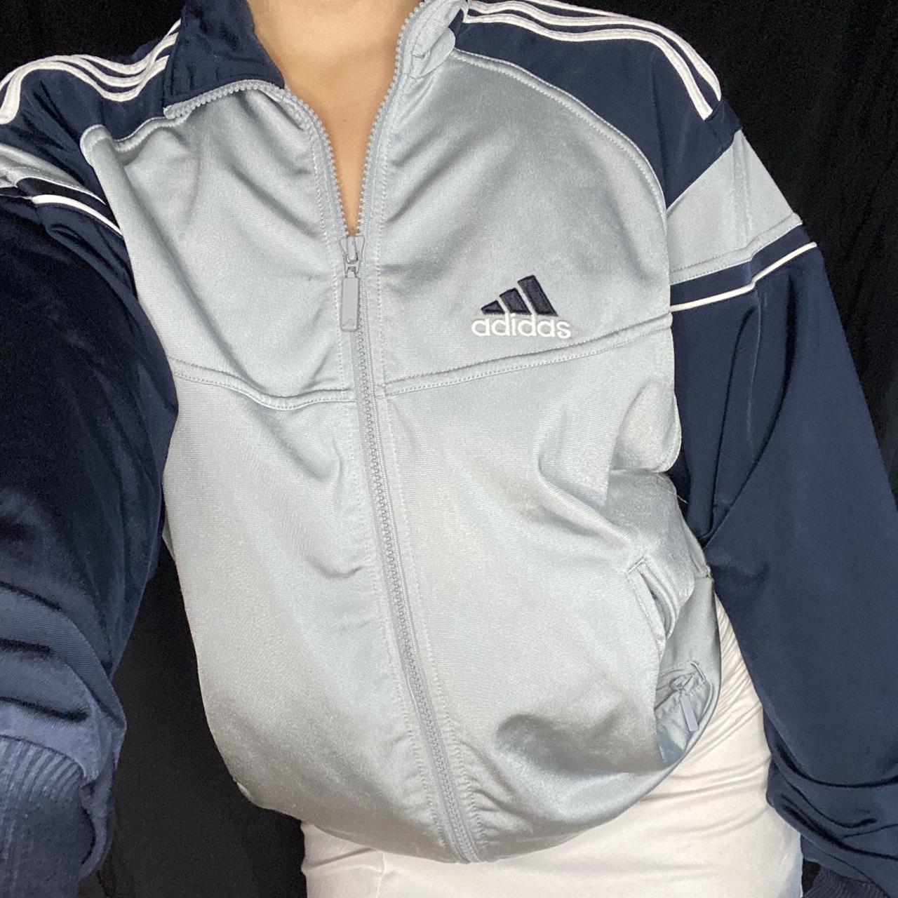 Blue Vintage adidas jacket thrifted in Paris Size... - Depop